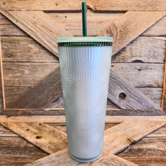 NEW Starbucks Spring 2024 Anniversary Shell Soft Touch Mint Green/Teal, 24 fl oz - Picture 1 of 9
